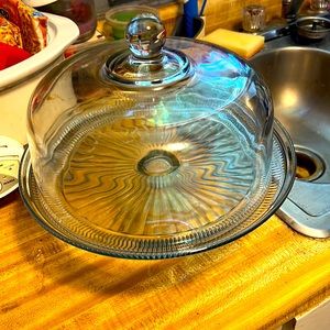 Two and one cake holder Punchbowl glass